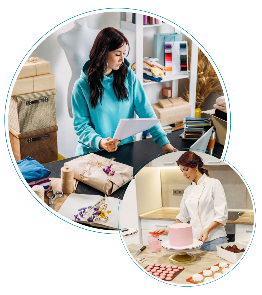 Profesionales con su propio negocio trabajando